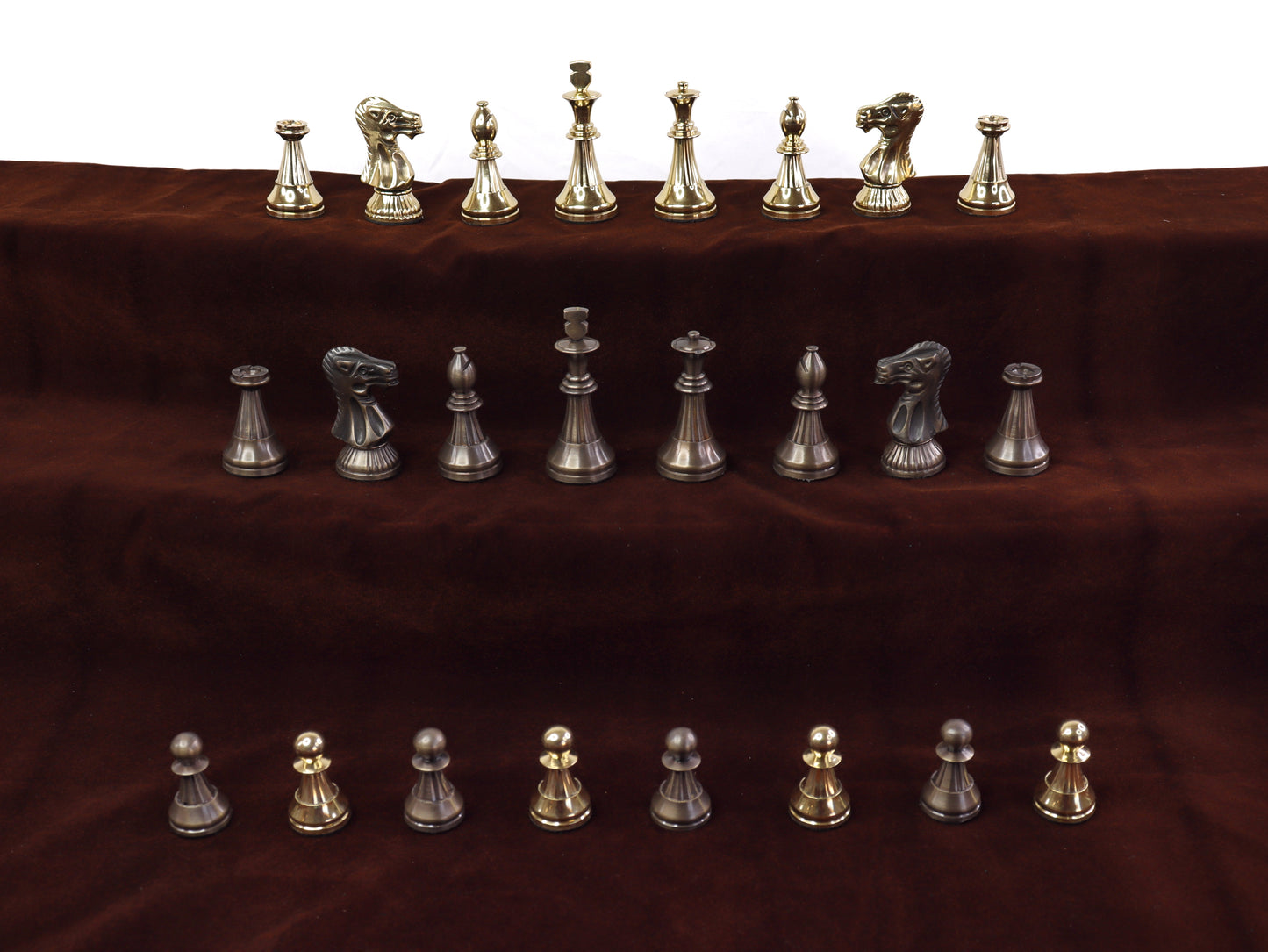 playminds 21" Luxury Roman Empire Metal Chess Set | Artisan Bud Rosewood & Maple