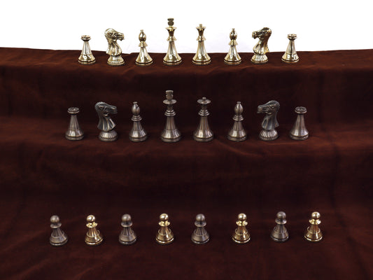 playminds 21" Luxury Roman Empire Metal Chess Set | Artisan Bud Rosewood & Maple