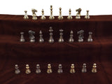 playminds 21" Luxury Roman Empire Metal Chess Set | Artisan Bud Rosewood & Maple