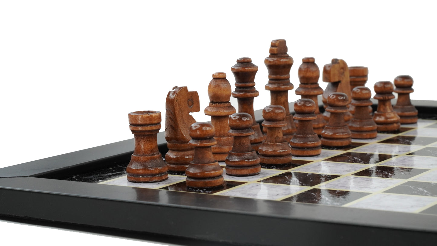 playminds 21" Professional Tournament Wooden Chess Set – High-Gloss Pedestal Edition