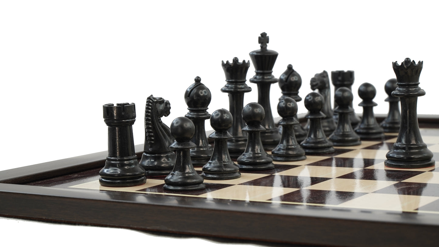 playminds 21" Grandmaster Series Ebony & Maple Wooden Chess Set – Triple-Weighted Professional Edition