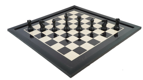 playminds 21" Artisan Heritage Wooden Chess Set – Glossy Crimson & Ebony Collector Series