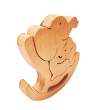 Playminds Wooden Rocking Baby and mummy Elephant Jigsaw Puzzle | Wooden Jigsaw Puzzle | Wooden Decorative Showpiece