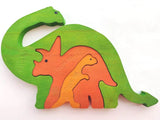 Playminds Dinosaur Brain Teaser Jigsaw Animal Puzzle set (3 pieces)| Lock in blocks puzzle set| Animals Puzzle| Wooden Puzzle