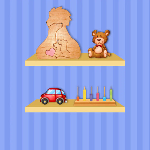 Playminds Wooden Lion Family jigsaw puzzle| Lion Family Jigsaw Puzzle | Decorative Lion Family | Lions Family Showpiece| Kids Room Decoration