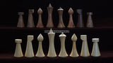 Minimalist Hermann Ohme Design 32 + 2 Extra Queens 3.75" King Size Wooden Chess Pieces Set with Velvet Carry Pouch and Sheesham Wooden Chess Box