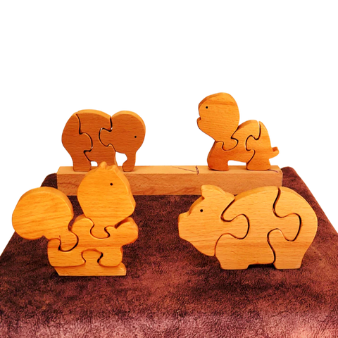 Playminds Educational Pre-school Animal mini puzzle | Jigsaw Puzzle | Brain Booster Puzzle| Beach Wood Puzzles