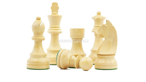Tournament Series Handmade Wooden Weighted 3.75" King Size 32 + 2 Extra Queens German Knight Chess Pieces with Velvet Carry Pouch