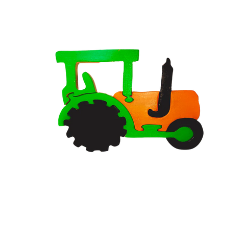 Playminds Tractor Brain Teaser Jigsaw Puzzle Set (6 pieces)| Interlocking Blocks Puzzle | Wooden Puzzle
