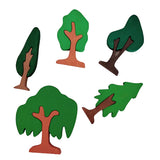 Playminds Tree Puzzle Pretend Play Set (Set of five trees)| Tree Mini Puzzles in Beech Wood (Different shapes and colours) | Pretend Play Tree Set | Decorative Tree Set