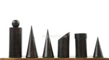 Geometric Minimalist Pattern Seamless Design 32 + 2 Extra Queens 3.4" King Size Wooden Chess Pieces Set with Velvet Chess Pouch and Sheesham Wooden Chess Box