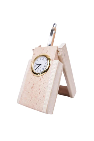 Craft Closet & Gifts - Wooden Desk Organizer with Clock |Pen Holder |Office