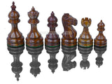 The Taj Series Royal 3.75" King Size 32 + 2 Extra Queens Wooden Chess Pieces with Velvet Carry Pouch and Sheesham Wooden Chess Box