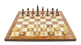Lotus Style Series 4" King Size Handmade Wooden 32 Chessmen Chess Pieces Set with Velvet Carry Pouch and Sheesham Wooden Chess Box - Designed for Professional Players