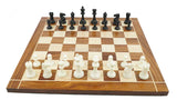 FIDE Standard Classic 3.75" King Size Handcrafted Premium Quality Plastic 32 Chessmen Chess Pieces with Velvet Chess Carry Pouch