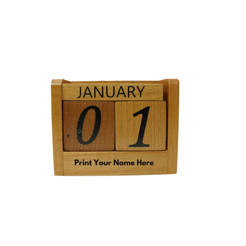 Craft Closet & Gifts - Stylish Wooden Rolling Table Calendar Personalized Office/Study Desk Supplies Accessory for IAS, Advocate, Office & Corporate Gifts