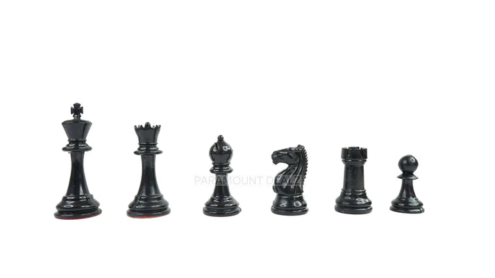 FIDE Standard Classic 3.75" King Size Handcrafted Premium Quality Plastic 32 Chessmen Chess Pieces with Velvet Chess Carry Pouch