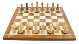 Minimalist Hermann Ohme Design 32 + 2 Extra Queens 3.75" King Size Wooden Chess Pieces Set with Velvet Carry Pouch and Sheesham Wooden Chess Box