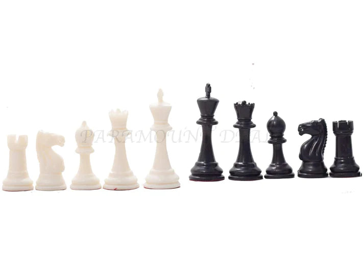 Plastic 4Inches King Height Fide Standard Professional Tournament Staunton Chess Pieces with 2 Extra Queens, Carry Pouch