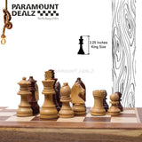 Playminds 12 Inches Handcrafted Magnetic Foldable Wooden Handcrafted Chess Set Chess Board with handcrafted wooden magnetic chess pieces (Indian Rosewood & Maple wood)