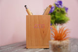 Craft Closet & Gifts - Personalized Steam Beech Wooden Box Shaped Pen/Pencil Holder Stand For IAS, Advocates, Office & Corporate Gifts (Customized)