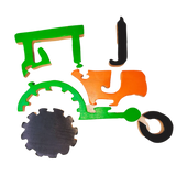 Playminds Tractor Brain Teaser Jigsaw Puzzle Set (6 pieces)| Interlocking Blocks Puzzle | Wooden Puzzle