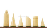 Geometric Minimalist Pattern Seamless Design 32 + 2 Extra Queens 3.4" King Size Wooden Chess Pieces Set with Velvet Chess Pouch and Sheesham Wooden Chess Box