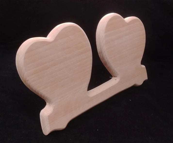 Personalized Engraved Unique Double Heart Designer Wooden Plaque - Best Wood Photo Frame for gifting on Happy Birthday, Anniversary (Double Heart)