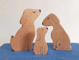 Playminds Wooden Dogs Family Jigsaw Puzzle | Pupps Family Jigsaw Puzzle/Showpiece| Kids Room Decoration