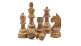 Tournament Series Handmade Wooden Weighted 3.75" King Size 32 + 2 Extra Queens German Knight Chess Pieces with Velvet Carry Pouch