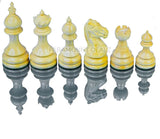 The Taj Series Royal 3.75" King Size 32 + 2 Extra Queens Wooden Chess Pieces with Velvet Carry Pouch and Sheesham Wooden Chess Box