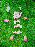 Playminds Baby Elephant Brain Teaser Jigsaw Puzzle set (10 pieces)| Interlocking Wooden Bloc puzzle | Lock in blocks puzzle set| Animals Puzzle| Wooden Puzzle
