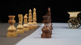 Playminds Handcrafted Wooden Chess Pieces with Velvet Carry Pouch - Green Felt Bottom
