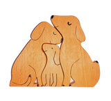 Playminds Wooden Dogs Family Jigsaw Puzzle | Pupps Family Jigsaw Puzzle/Showpiece| Kids Room Decoration