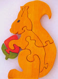 Playminds Squirrel Brain Teaser Jigsaw Puzzle (8 piece puzzle)| Wooden Interlocking Blocks Puzzle | Organic Toy for Brain Development