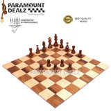 Playminds 12.6" Personalized Solid Wood Roll Up Travel chess board in Indian Rosewood & Maple Wood- 40 mm square & Chess Pouch