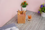 Craft Closet & Gifts - Personalized Steam Beech Wooden Box Shaped Pen/Pencil Holder Stand For IAS, Advocates, Office & Corporate Gifts (Customized)