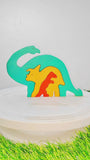 Playminds Dinosaur Brain Teaser Jigsaw Animal Puzzle set (3 pieces)| Lock in blocks puzzle set| Animals Puzzle| Wooden Puzzle