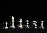 FIDE Standard Classic 3.75" King Size Handcrafted Premium Quality Plastic 32 Chessmen Chess Pieces with Velvet Chess Carry Pouch