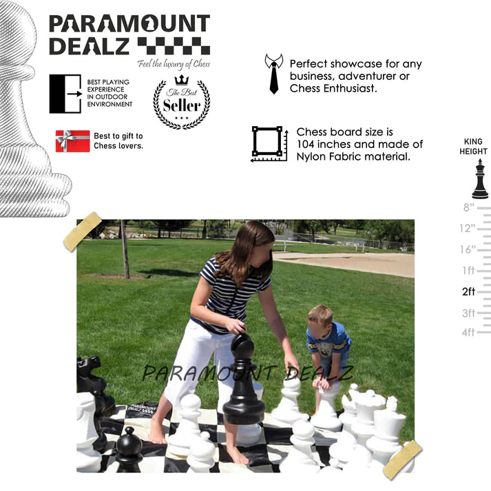 Playminds 3 Feet (36 Inches) Plastic Giant Garden Chess Set