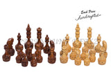 Hand Crafted Carving Chess Pieces with Chess Wooden Box - Best for Gifting & Home Decor (Without Chess Board)