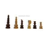 Playminds Minar Style Pattern Seamless Design Chess Board Game Set - 3.5" King Size Wooden Chess Pieces Set with 21" Wooden Laminated Chess Board, Carry Pouch