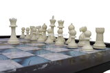 Playminds 21" Wooden Laminated Chess Board with 3.75" Plastic Pieces & Velvet Pouch (Add On: Wooden Chess box & Hydraulic Stand)