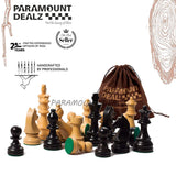 Playminds 3.75 Inch King Height-Collector Edition Wooden Chess Pieces set - Yellow Black color (Staunton Pieces/Drawstring pouch)