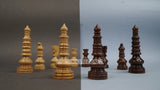 Playminds Handcrafted Wooden Chess Pieces with Velvet Carry Pouch - Green Felt Bottom