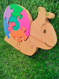 Playminds Snail01 Brain Teaser Jigsaw Number Puzzle Set (10 pieces)| Number puzzle | Interlocking Blocks Puzzle| Lock in Blocks Puzzle| Animals Puzzle| Wooden Puzzle