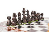 Playminds Chess Table with Bone Inlay - Hand Crafted Solid Luxury Board Game & Weighted Pieces Set - Living Room Decors for Lovers