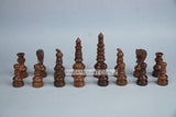 Playminds Handcrafted Wooden Chess Pieces with Velvet Carry Pouch - Green Felt Bottom