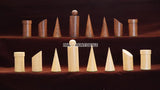 Geometric Minimalist Pattern Seamless Design 32 + 2 Extra Queens 3.4" King Size Wooden Chess Pieces Set with Velvet Chess Pouch and Sheesham Wooden Chess Box