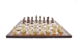 The Taj Series Royal 3.75" King Size 32 + 2 Extra Queens Wooden Chess Pieces with Velvet Carry Pouch and Sheesham Wooden Chess Box